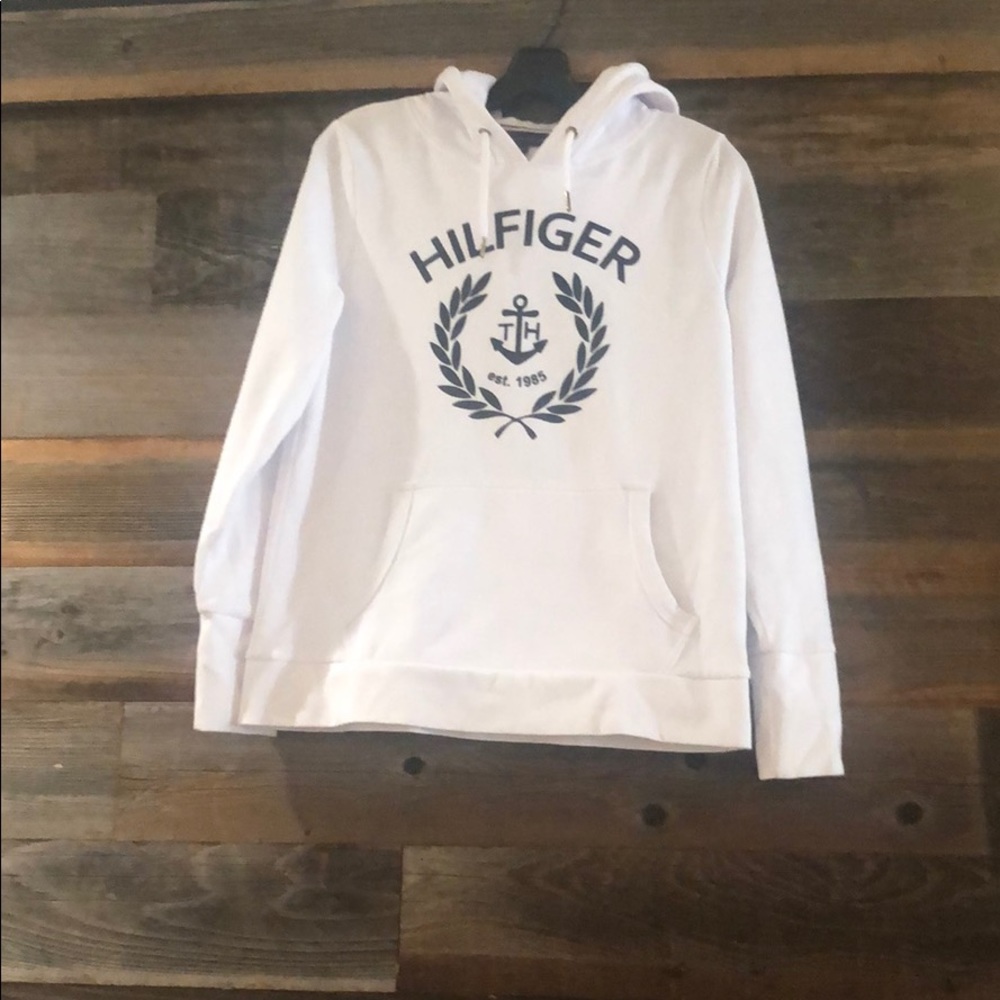 White Tommy Hilfiger sweatshirt/hoodie